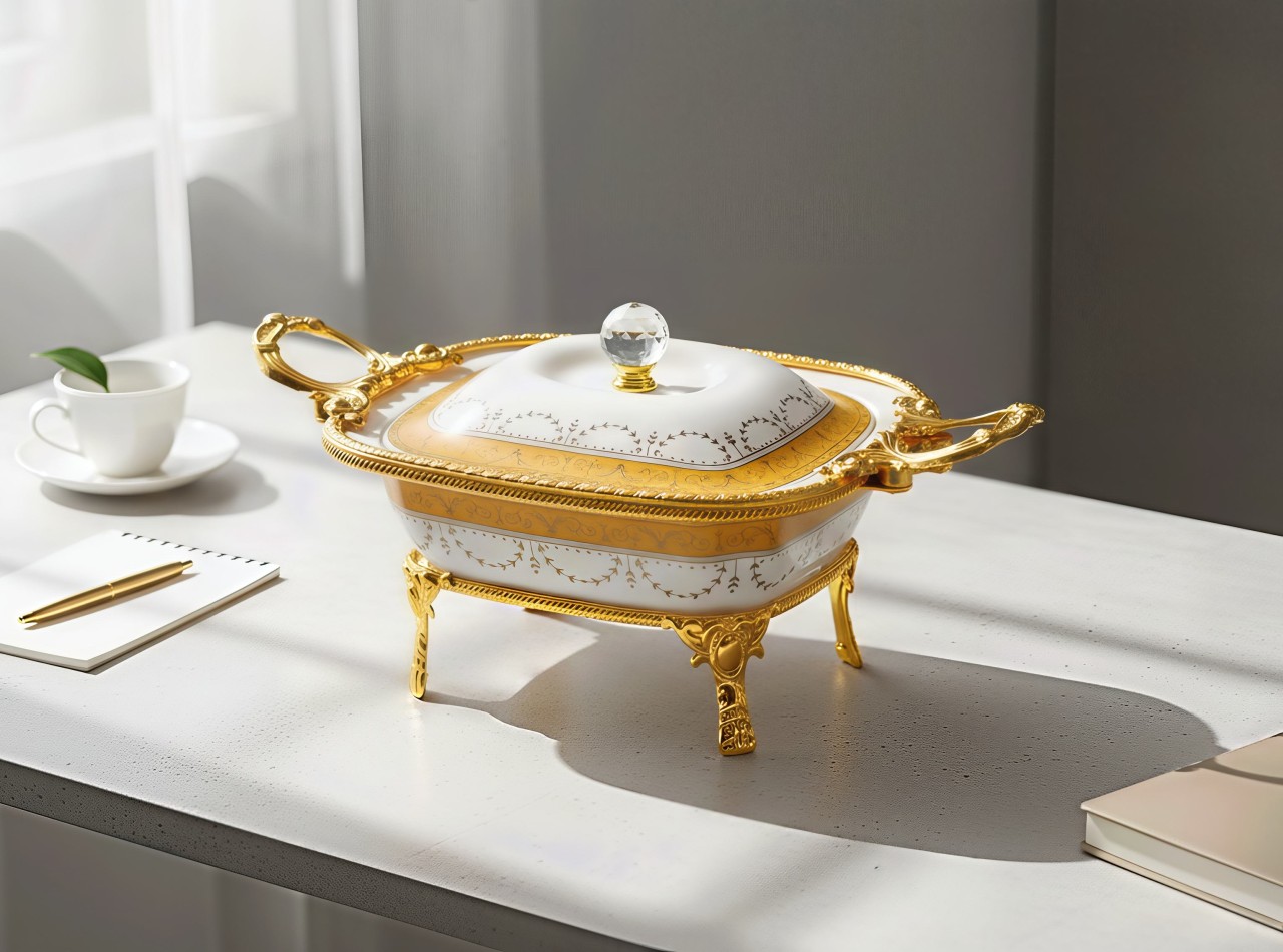 Wadah Saji Persegi Klasik motif Padi M35